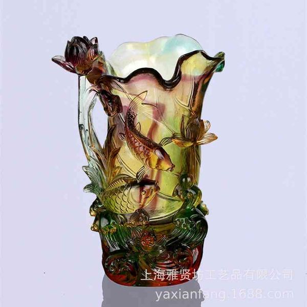 

production of vase ornaments, dewaxing and firing glass crafts