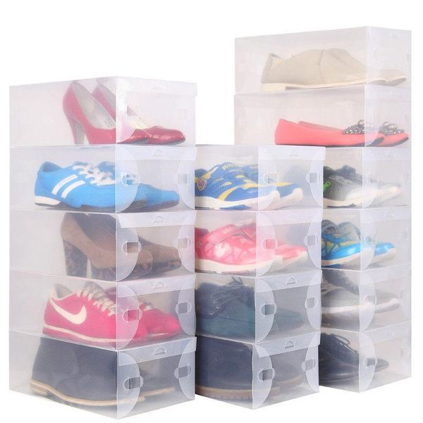 

clothing & wardrobe storage 10pcs/lot clear plastic shoes box foldable drawer type for children women men organizer