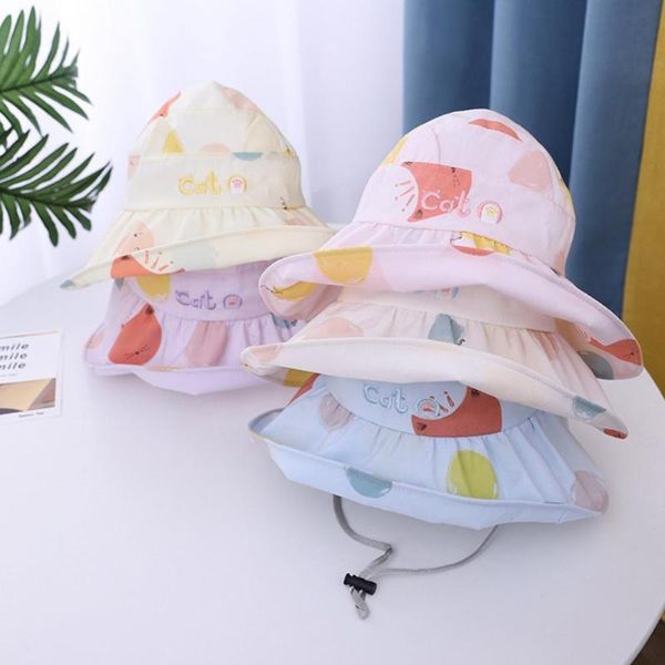 

wide brim hats children fisherman hat adjustable breathable baby girls sun for beach travel fashion boys panama, Blue;gray