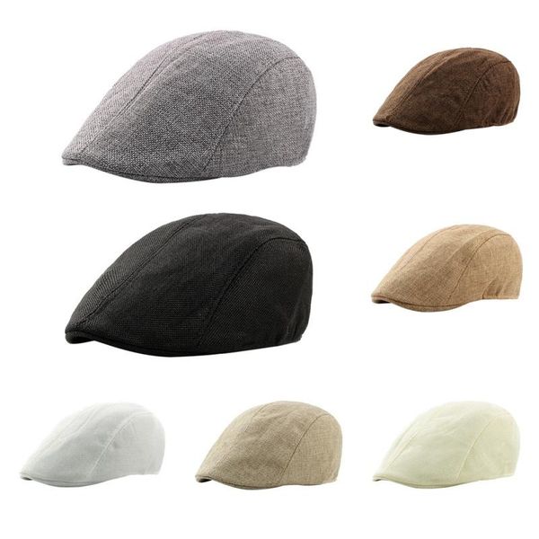 

outdoor hats beret cap women men polyester simple british style built-in elastic sweatband hat adjustable breathable head wear, Black;white