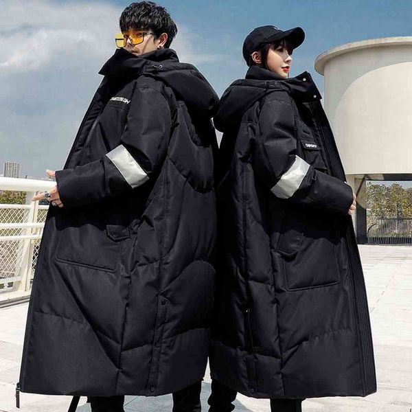 

men's hooded et, thick warm long coat, korean fashion, winter, Black;brown