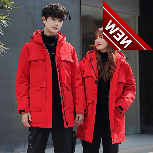 

2021 new down jacket men's thickened short winter white duck couple tooling trend handsome, Black