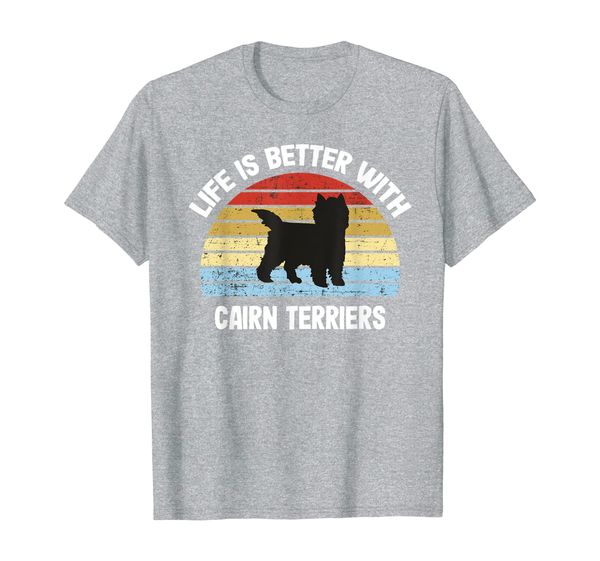 

retro cairn terrier dog gift t-shirt, White;black