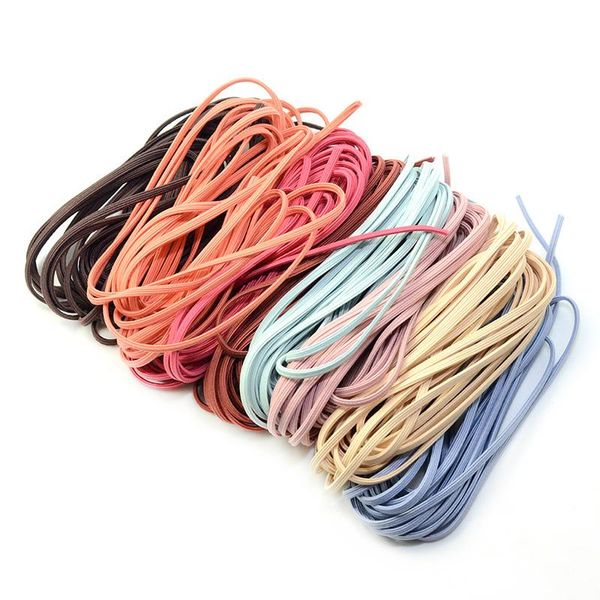 

5yards 3mm wide flat elastic rubber bands pure color diy craft hair ties rope hair accessories supplies handmade bands gum, Slivery;white