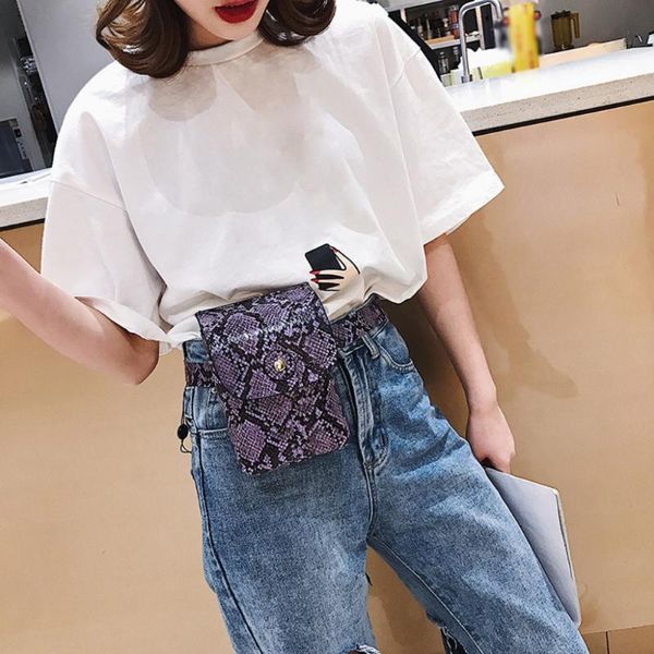 

waist bags fashion vintage women outdoor hasp serpentine messenger chest bag phone fanny pack belt pocket