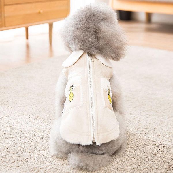 

dog apparel clothes cute pineapple design velvet vest