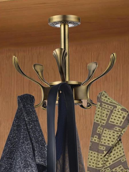 

robe hooks antique wall mounted & ceiling type nail punched bedroom wardrobe clothes rack 3-5 rotatable bath hardware