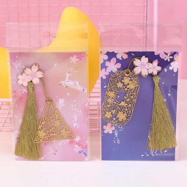 

bookmark 2pc creative flower fairy cute pendant tassel metal exquisite book mark page folder office school supplies stationery