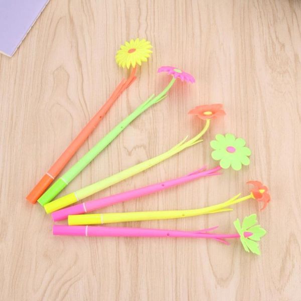 

gel pens lawaii flower pen student stationery cartoon shape soft 0.5mm sign random color school supply gift