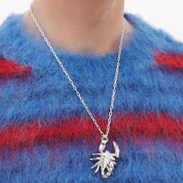 

hbp personality punk fashion men women play cool pin earrings autumn and winter scorpion sweater chain necklace, Silver