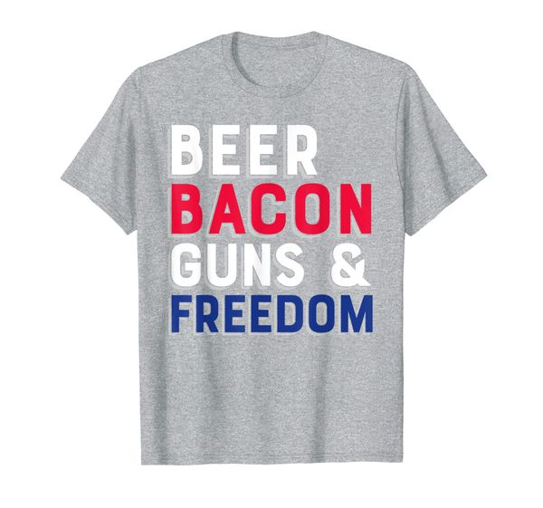 

beer bacon guns and om tee 'funny merica t-shirt, White;black