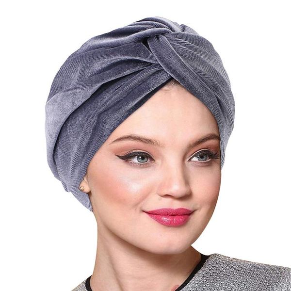 

beanie/skull caps muslim women turban india headscarf sleep night cap beanie bonnet hair loss chemo islamic hat headwear stretch head wrap, Blue;gray