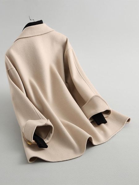 

women's wool & blends coats warm autumn winter coat women double-side female jackets 2021 casacos femininos 38058 wyq1422, Black
