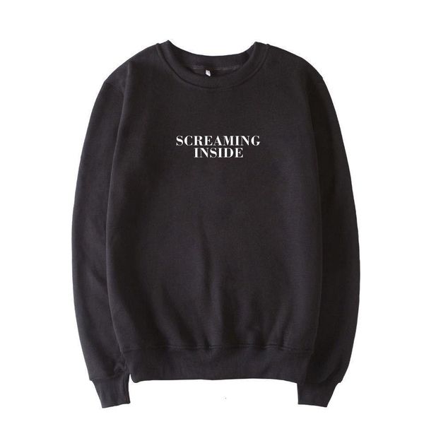 

screaming inside long sleeve women harajuku shirt clothes sweatshirts woman pullover gothic hoodies, Black