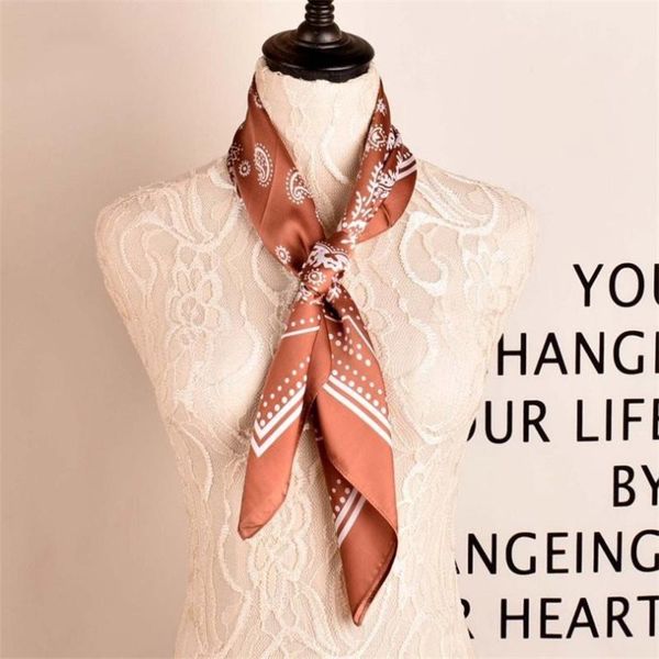 

scarves ljcuiyao square silk scarf headband hair accessories women girl lady head neck satin fashion foulard cashew flowers soft shawl, Blue;gray