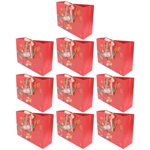 

10pcs wrapping bag animal year themed packaging bag spring festival gift