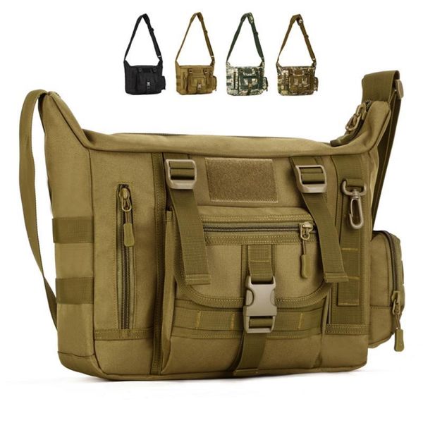 

outdoor bags 14 inch large capacity travel bag wear-resistant nylon men's waterproof messenger shoulder tactical style
