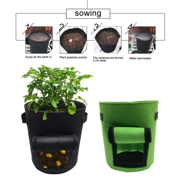 

planters & pots vegetable planting bag garden sweet potato plant flower breathable reusable grow pot outdoor diy planter tool