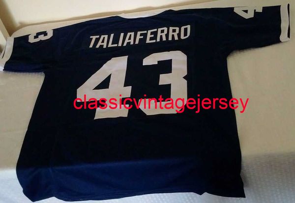 

stitched men women youth adam taliaferro navy football jersey embroidery custom xs-5xl 6xl, Black