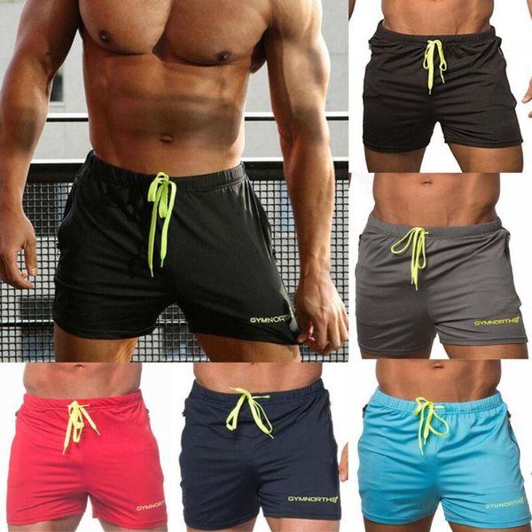 

new men fitness bodybuilding shorts man summer gyms workout male breathable mesh quick dry sportswear jogger beach short pants