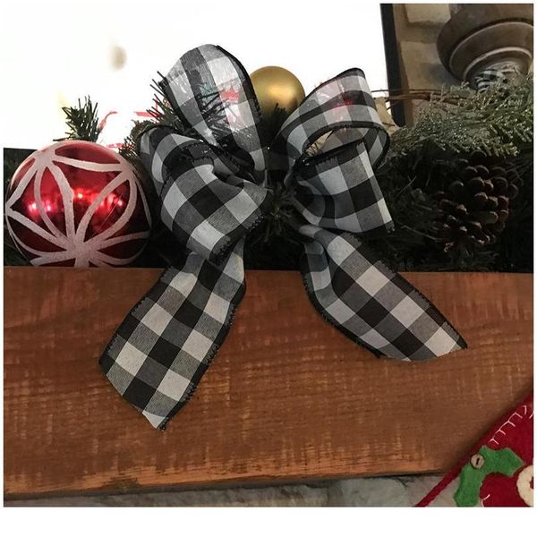 

christmas plaid ribbons burlap wrapping ribbon for christmas wreath crafts decoration new year gifts wrapper navidad 20 jllokg