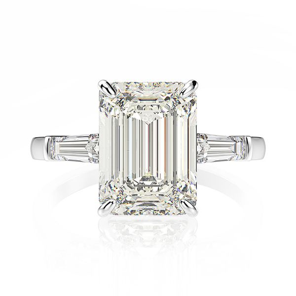 

oevas wedding band 7ct created moissanite diamond engagement ring solid 925 sterling silver fine jewelry ladies anniversary gift, Slivery;golden