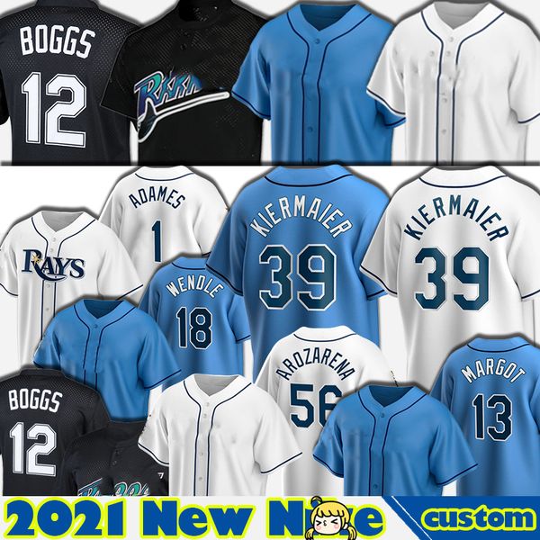 

39 kevin kiermaier jerseys tampa bay wade boggs baseball randy arozarena joey wendle willy adames tyler glasnow manuel margot ji-man choi, Blue;black