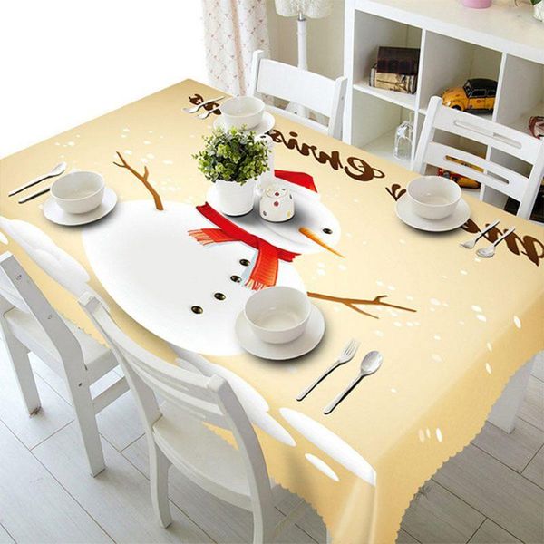 

christmas series lovely snowman pattern table cloth cotton linen rectangle tablecloth dining table cover for kitchen home decor
