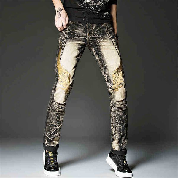 

men's jeans jeans with individual embroidery jean design pants fashion r89k, Blue