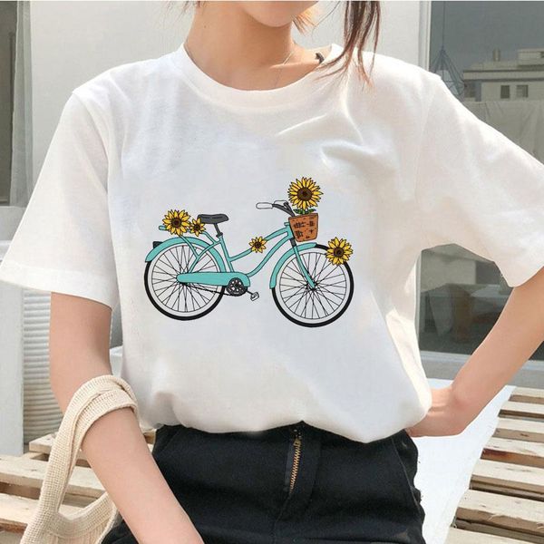 

white shirts femme clothes floral flower print women t-shirts streetwear harajuku cartoon t shirt summer female shirts