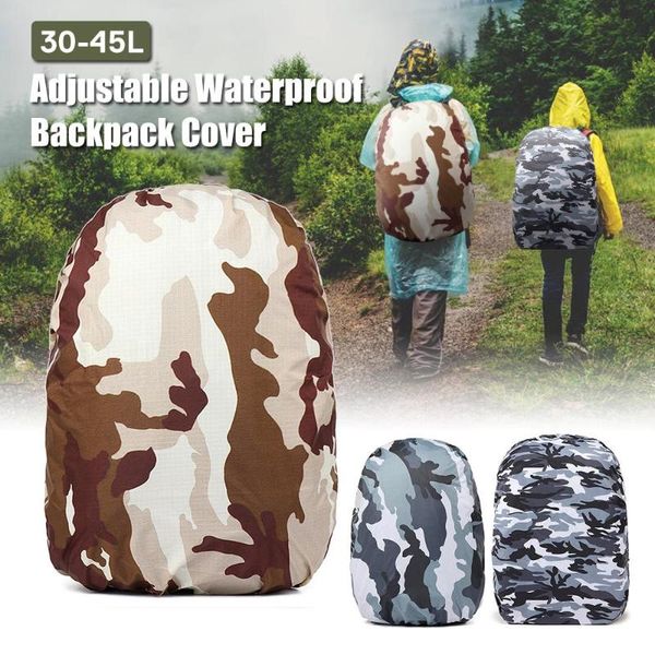 

outdoor bags 30-45l adjustable rain cover waterproof dustproof backpack portable ultralight shoulder protect tools hiking traveling