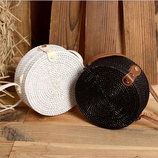 

evening bags summer beach round woven rattan straw for women 2021 luxury fashion trends shoulder purses and handbags sac femme