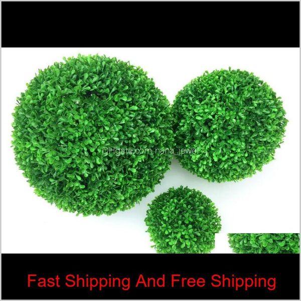 

1pc green artificial plant ball ary tree boxwood wedding party home outdoor decoration plants plastic grass ball manmade greenery s5jbc