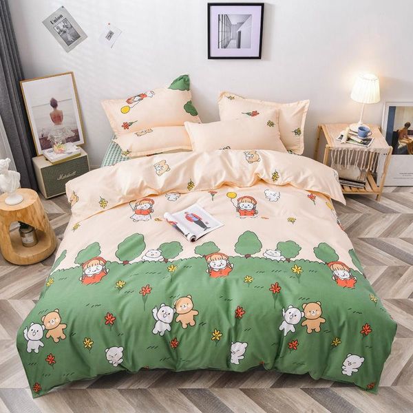 

bedding sets flower and eiderdown quilt cover kit couple bedspread single sheet double bed kk-size 4pcs
