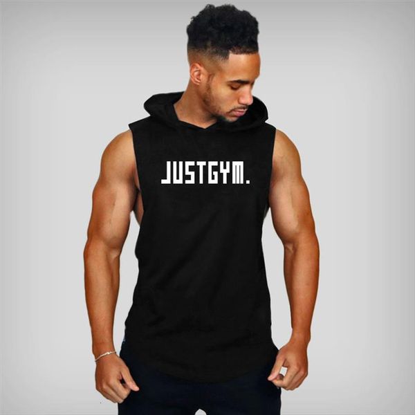 

mens sleeveless vest graphic hooded tank muscle guys brand hoodies gym clothing bodybuilding men sporting shirt, White;black