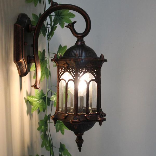 

waterproof villa clear glass loft home decoration outdoor garden lantern sconces antique wall light pathway exterior fixture