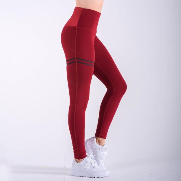 

women long yoga pants gym push up straight outdoor fashion soft training slim high waist sport elastic solid, White;red