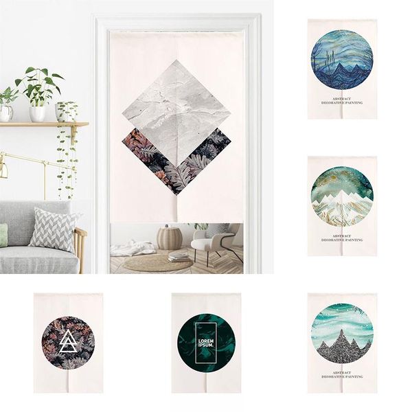 

curtain & drapes nordic geometric door cotton linen bedroom kitchen partition half panel home decoration blackout