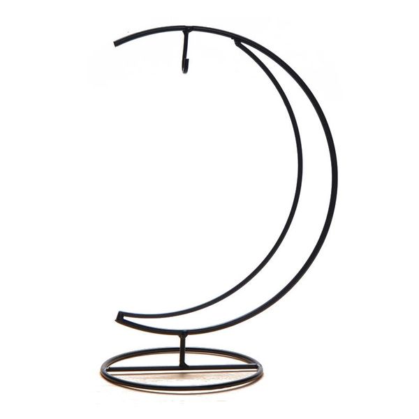 

1 piece fashion hand-made iron moon shape wedding candle holder candlestick glass ball lantern hanging stand