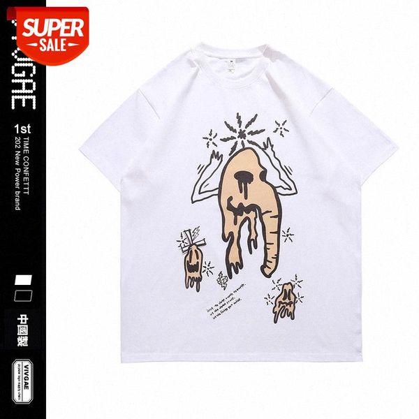 

vivgae men's spoof printing loose couple half-sleeved t-shirt men #ga5z, White;black