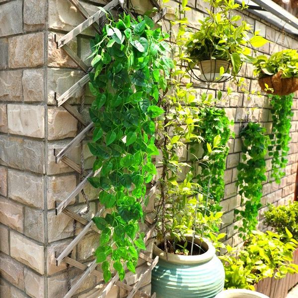 

decorative flowers & wreaths xuanxiaotong 100cm artificial green plants leaf lvy vine for home wedding decoration wall hanging garland party