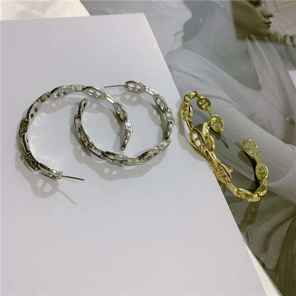 

hbp funny metal cool hip hop pig nostril exaggerated fashion hoopc word big earrings, Silver