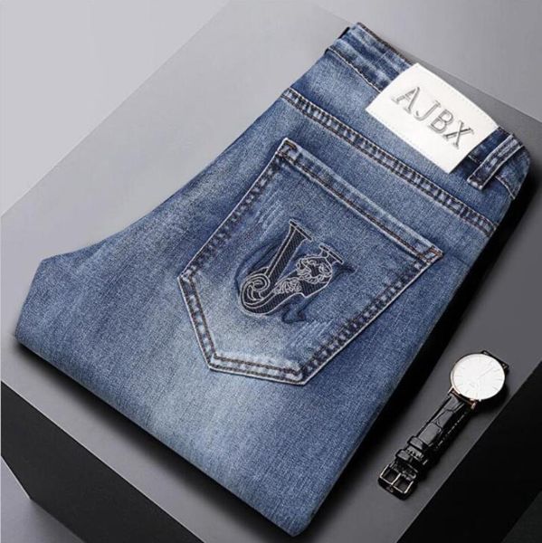 

men's jeans luxury 2021 fall/winter skinny slim stretch fashion trend, Blue