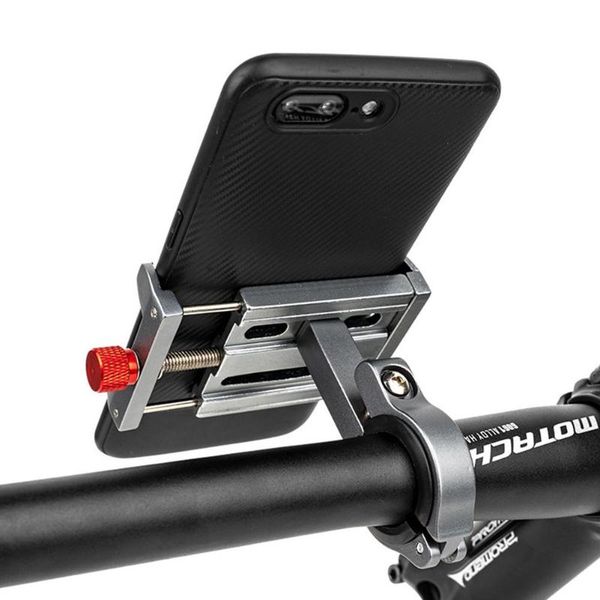 

car & truck racks aluminum bike phone holder mount bicycle motorcycle mobile stand bracket color: black, red, titanium gray