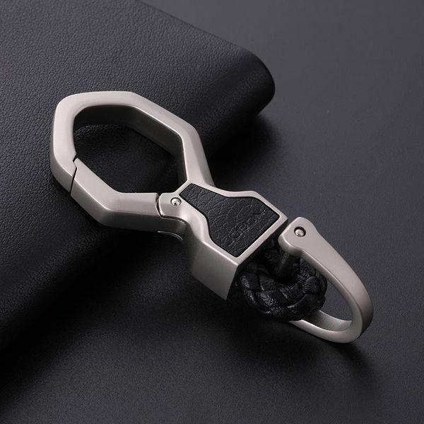 

keychains hand-woven rope fashion car key chain ring holder high-end minimalist horseshoe metal hanger gifts, Silver