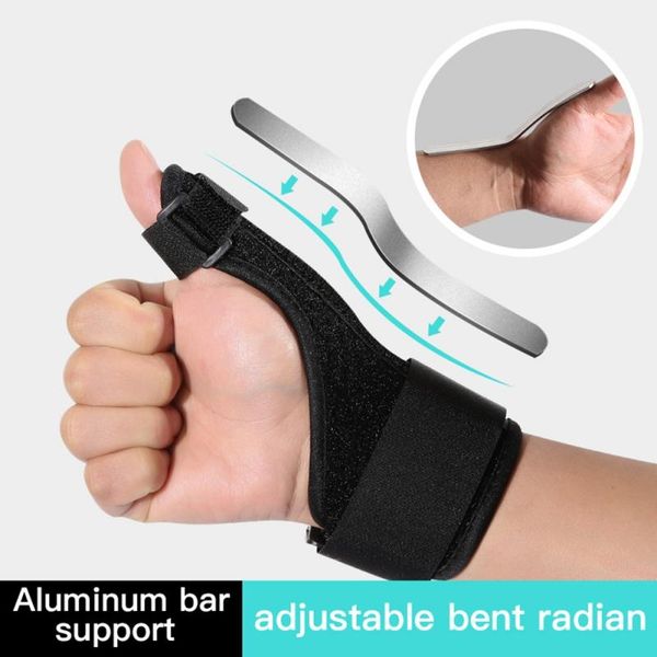 

wrist support 1pcs thumb hand adjustable finger holder fitness sports protector injuries broken fingers brace, Black;red