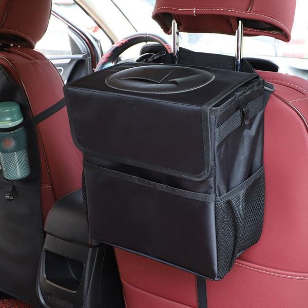 

car organizer trash can waterproof liner creative oxford material, washable and durable black folding high quality