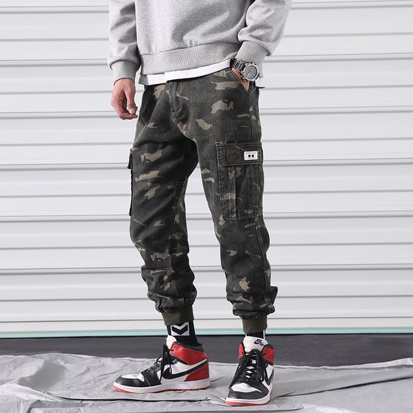 

2021 new camouflage cargo pants of men streetwear harem hallways harajuku sweatpants hip hop comfortable camo joggers pfjx, Black