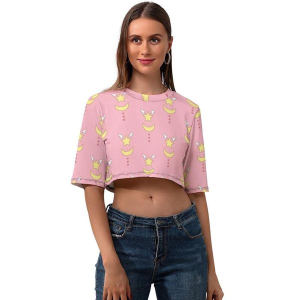 

women's t-shirt kero crop tshirt short-sleeve women t shirt street style funny o neck pattern polyester tee, White
