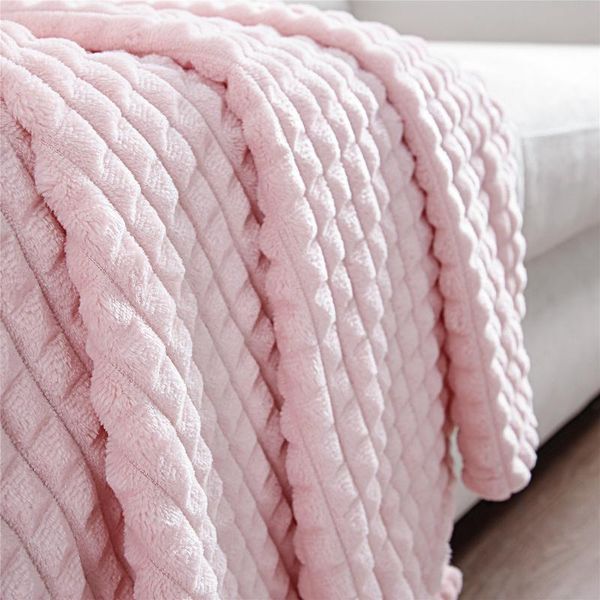 

blankets inel corn checkered coral fleece blanket solid color portable and breathable in summer flannel fabric for bed sofa